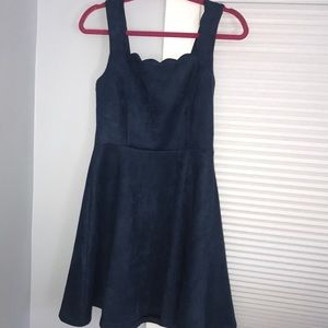 Francescas Blue Suede Dress Size M